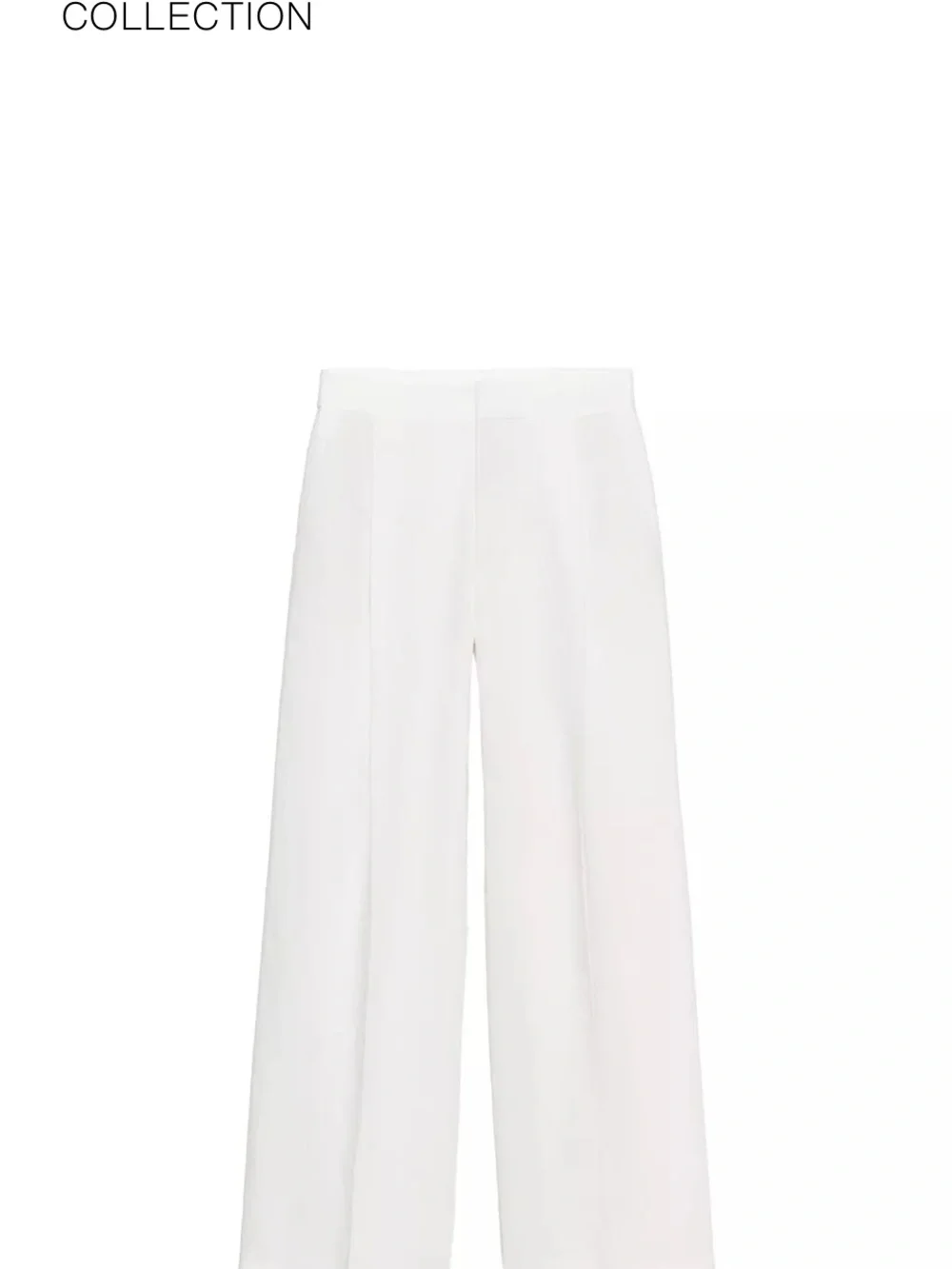 Zara Cream Wide-Leg Linen Trousers